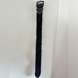 BCBGMaxazria black woven waist belt
